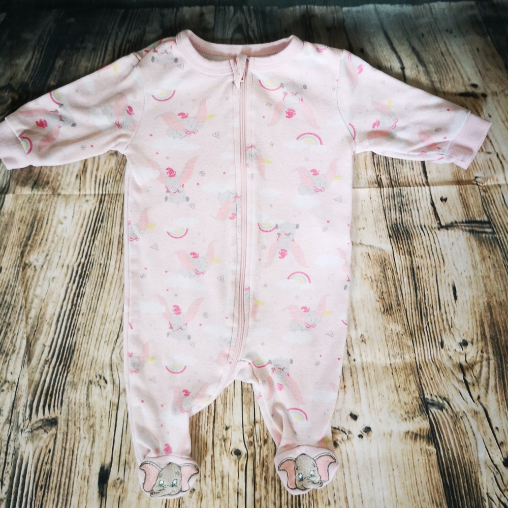 🐘 Dumbo Zip Up Sleeper - 0-3Months - Baby Girl